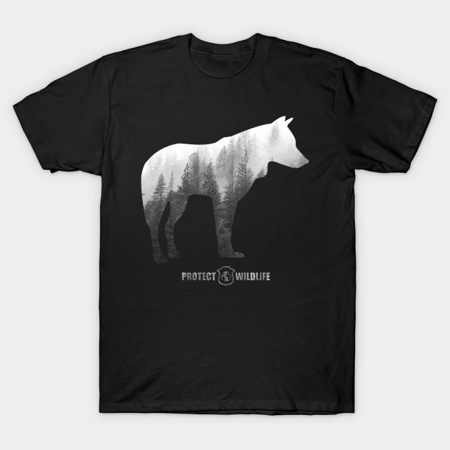 Protect Wildlife - Nature - Wolf Silhouette T-Shirt by JTYDesigns